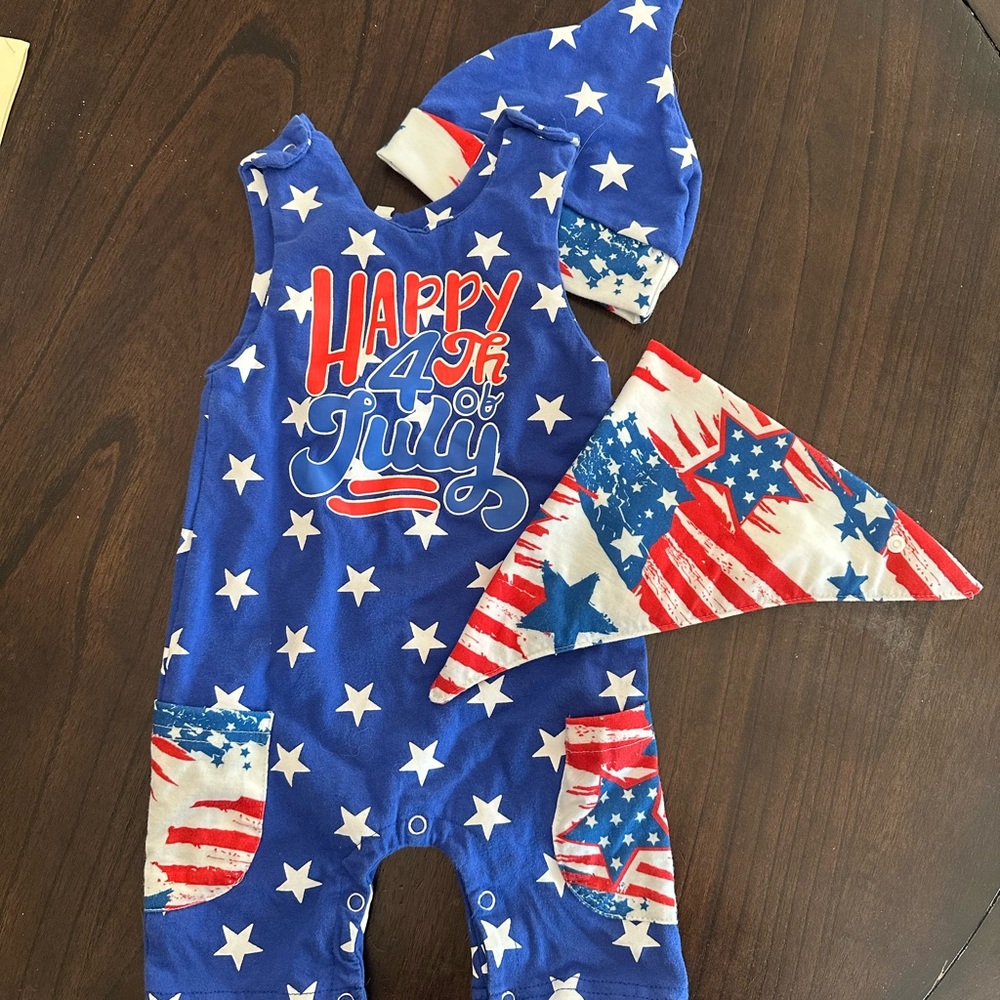4th of July Baby Romper Set